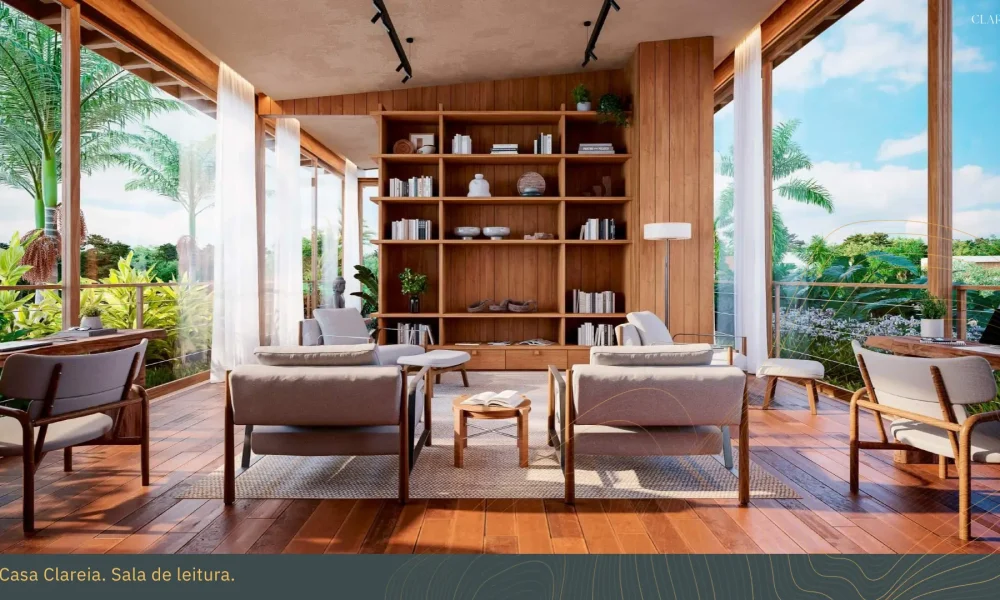 Casa Clareira. Sala de leitura.  #0011