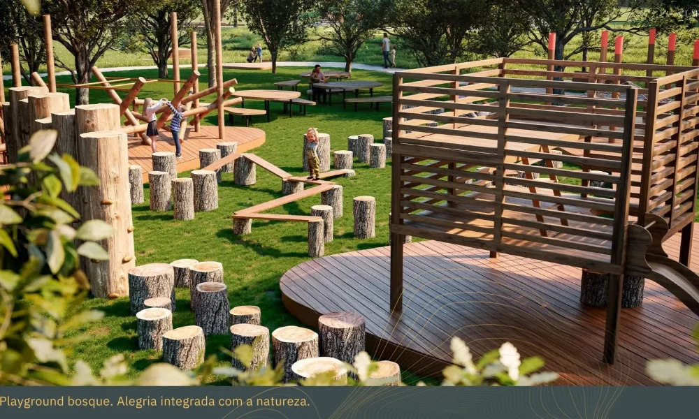 Playground bosque. Alegria integrada com a natureza. #0011