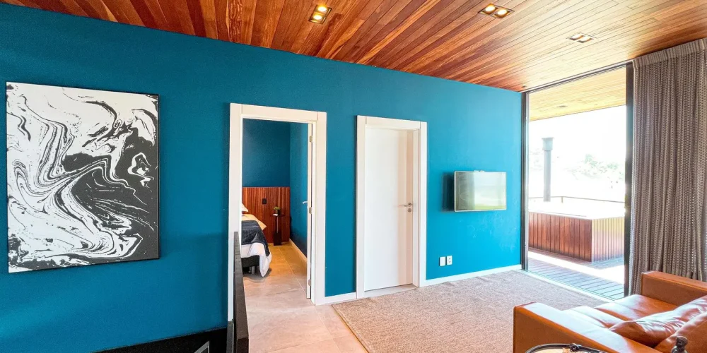 Entrada para os dois quartos e o terraço
