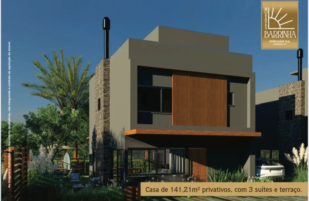 Casa de 141,21 m² com 3 suítes e terraço